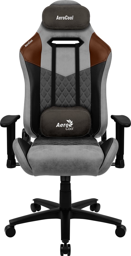 aerocool duke aerosuede universal gaming chair black brown grey 1