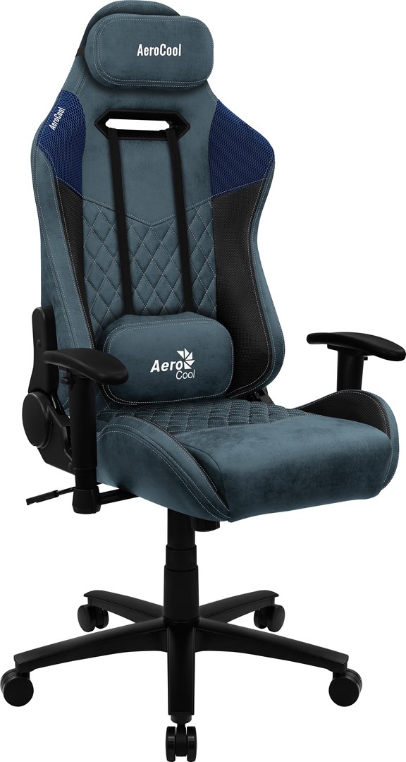 aerocool duke aerosuede universal gaming chair blackblue 2