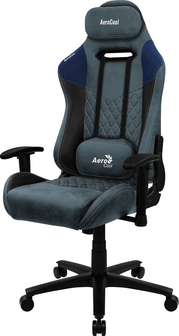 aerocool duke aerosuede universal gaming chair blackblue 3