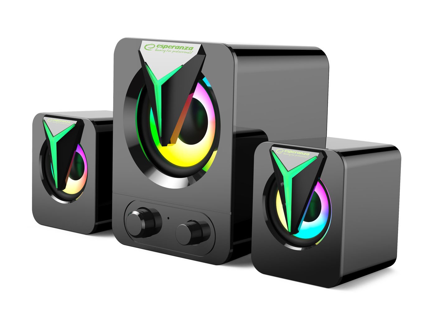 esperanza egs107 speakers 2 1 usb led 5 w black