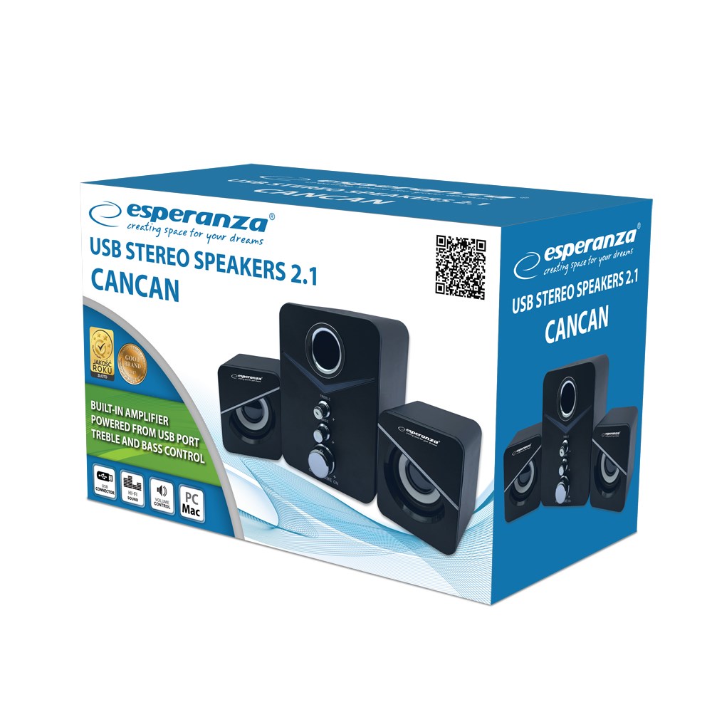 esperanza ep153 usb 2 1 speaker set 6 w black 2
