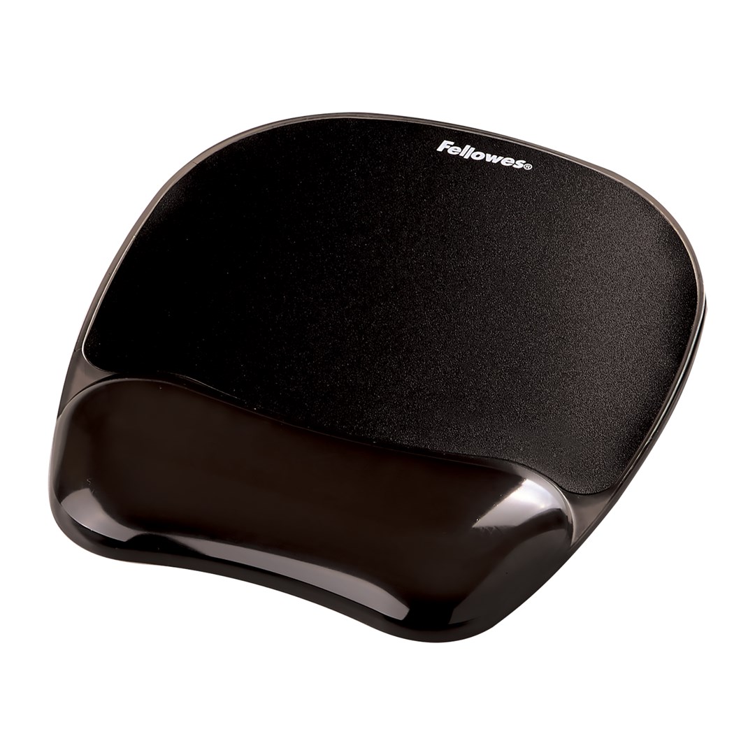 fellowes crystal mouse and wrist pad gel black 2