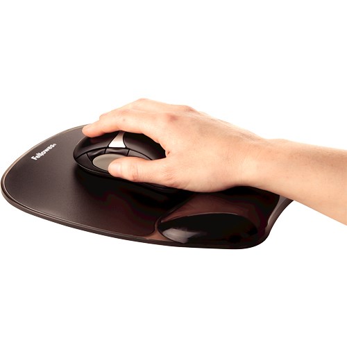 fellowes crystal mouse and wrist pad gel black 3