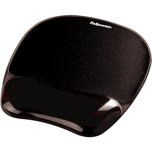 fellowes crystal mouse and wrist pad gel black
