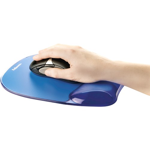 fellowes crystal mouse wrist pad gel cyan 2