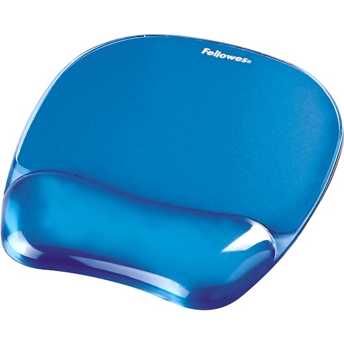 fellowes crystal mouse wrist pad gel cyan