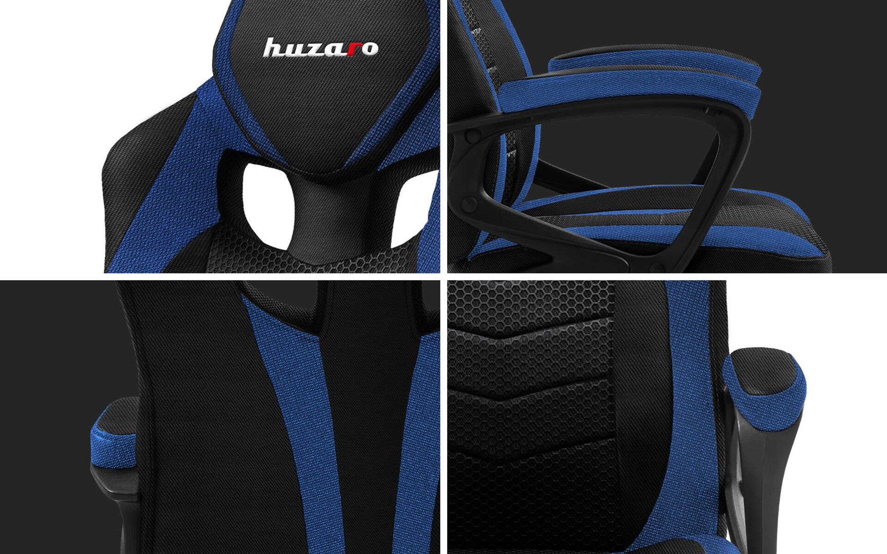 huzaro force 2 5 blue mesh gaming armchair mesh seat black blue 3