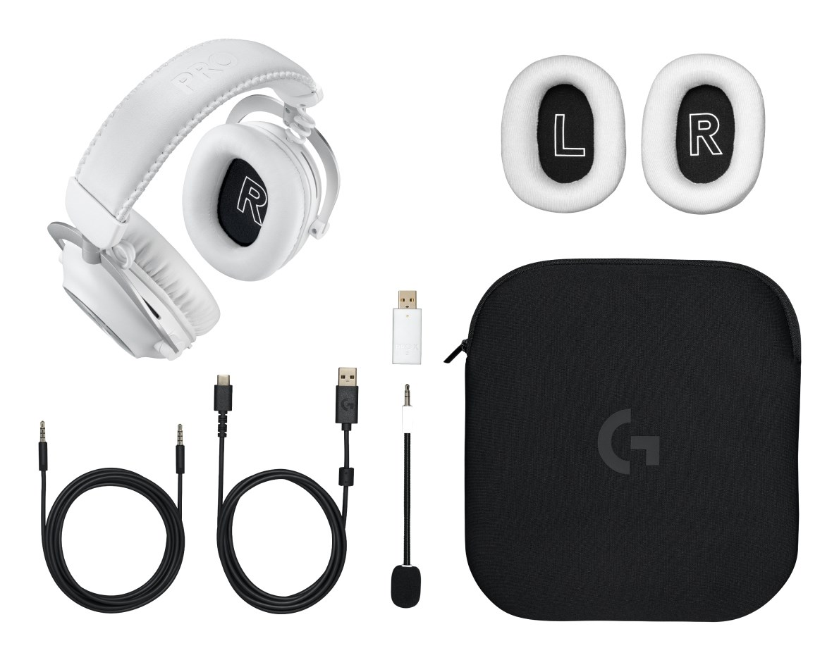 logitech g 981 001269 headphones headset wireless head band gaming bluetooth white 1