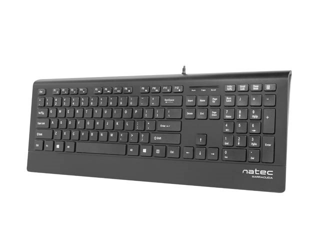 natec multimedia keyboard barracuda slim usb us layout black
