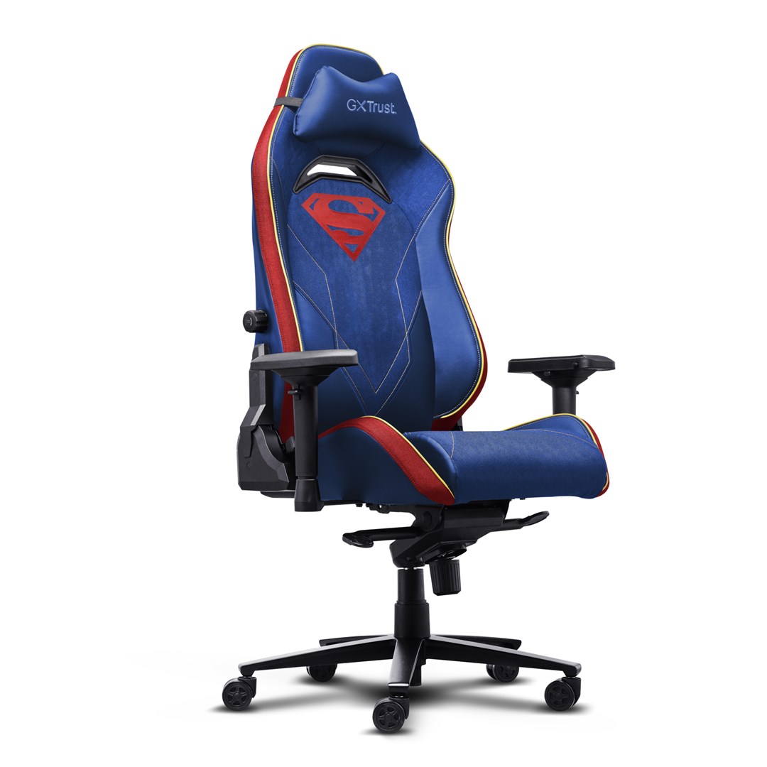 trust gxt 721sm ruya pro universal gaming chair padded seat blue red