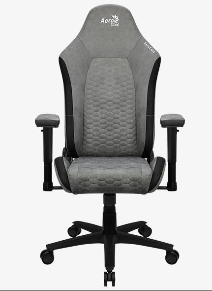 aerocool crown aerosuede universal gaming chair padded seat stone grey