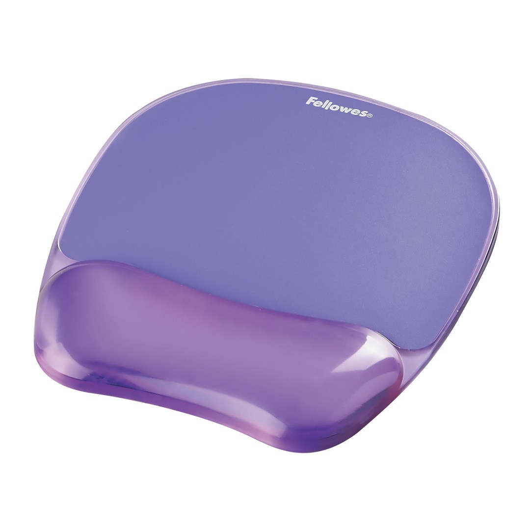 fellowes crystal mouse wrist pad gel purple