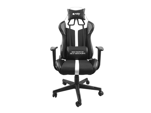 fury avenger xl universal gaming chair padded seat black white