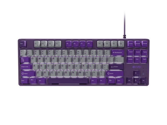 fury kanabo k2 gaming keyboard us white backlight mechanical grey purple