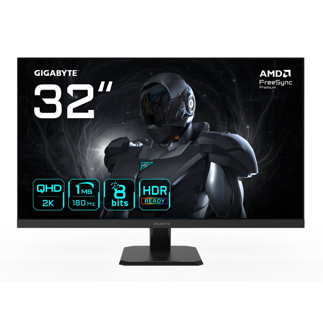 gigabyte gs32qa 32 qhd gaming monitor 2560 x 1440 180hz 1ms 300 cd mc2b2 freesync premium hdr ready hdmi 2 0 displayport 1 4