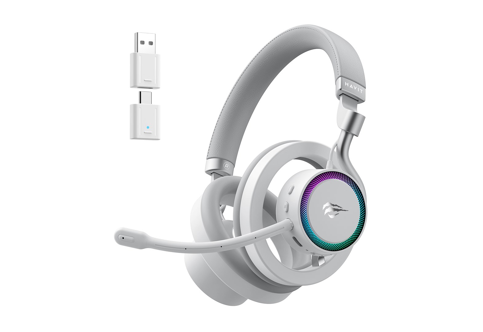 havit fuxi h8 wired wireless gaming headphones white