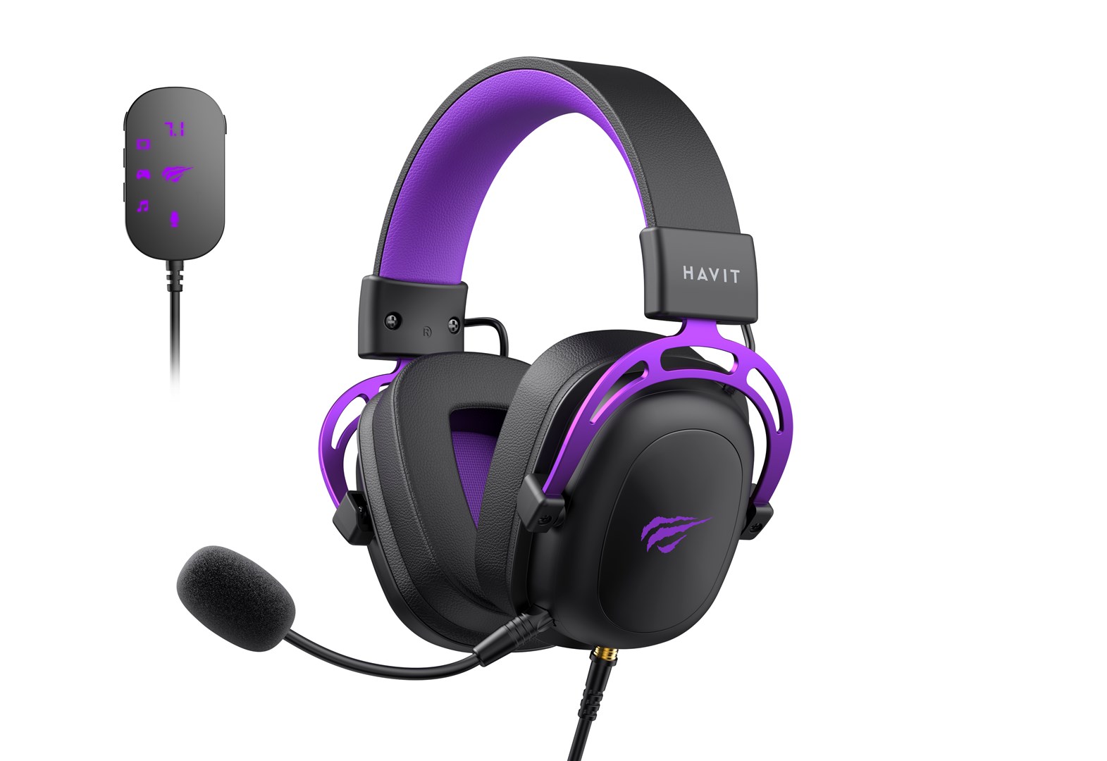 havit h2002cu gaming headphones black and purple