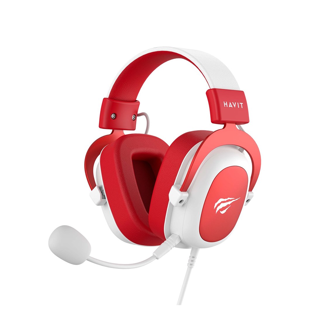 havit h2002d gaming headphones white red