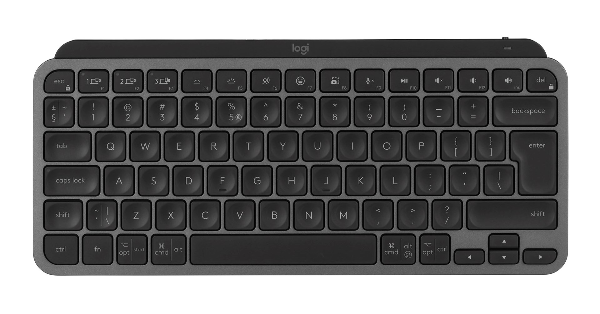 logitech mx keys mini minimalist wireless illuminated keyboard rf wireless bluetooth qwerty english graphite