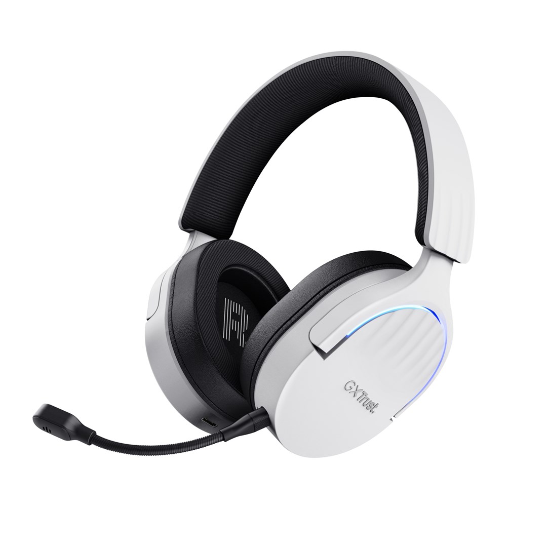 trust gxt 491w fayzo headset wired wireless head band gaming usb type c bluetooth black white