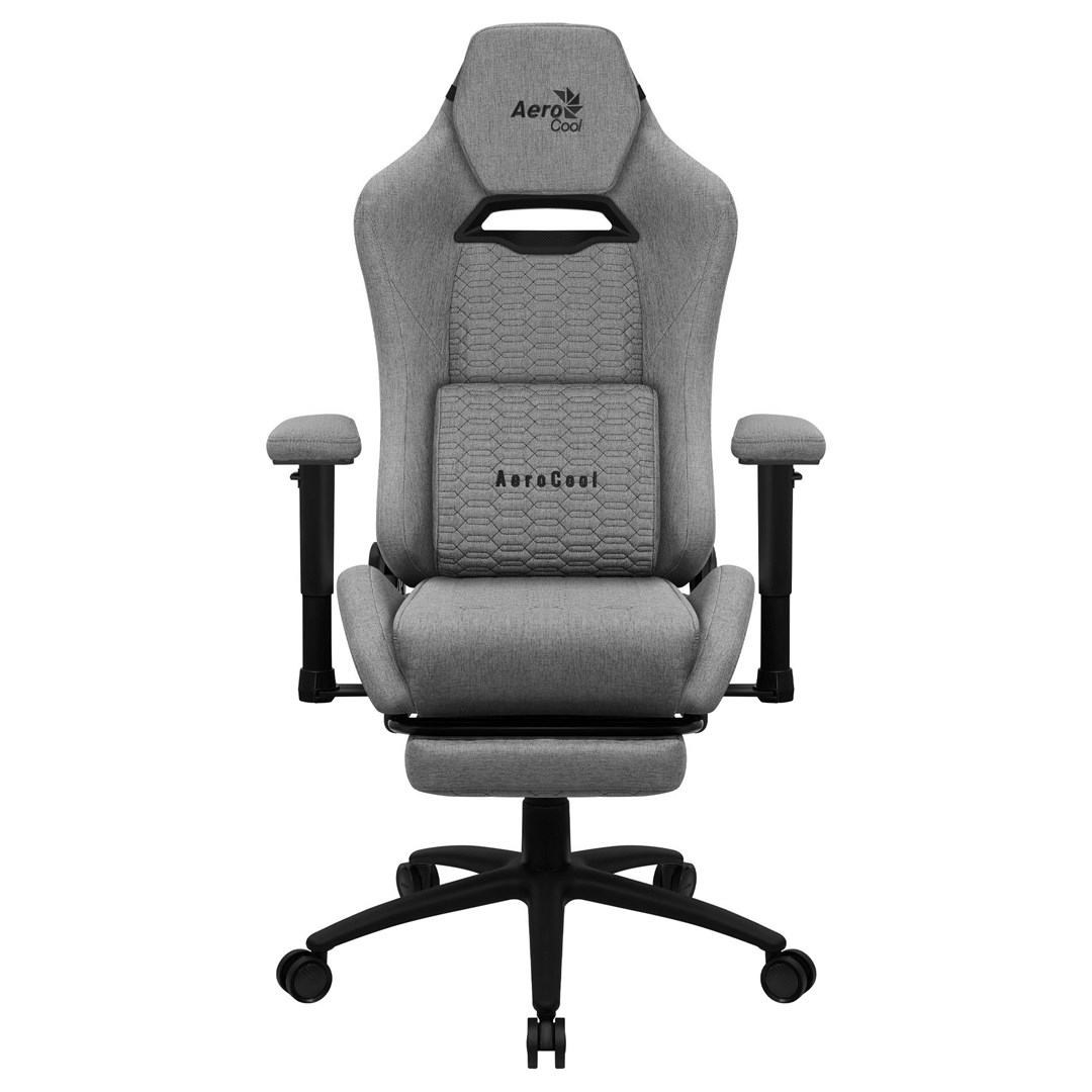 aerocool royalashgr premium ergonomic gaming chair legrest aeroweave technology grey 2