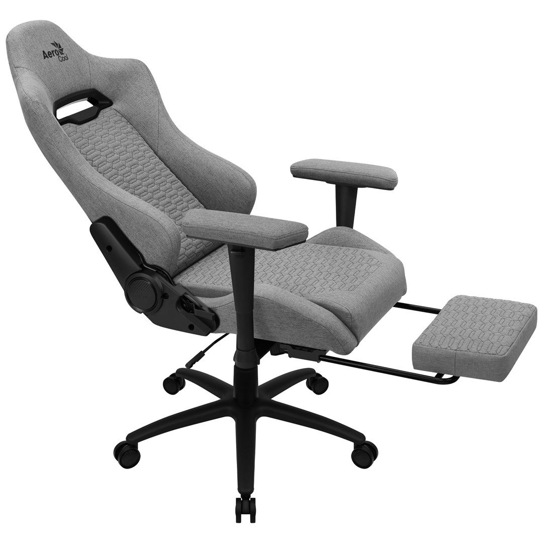 aerocool royalashgr premium ergonomic gaming chair legrest aeroweave technology grey 3