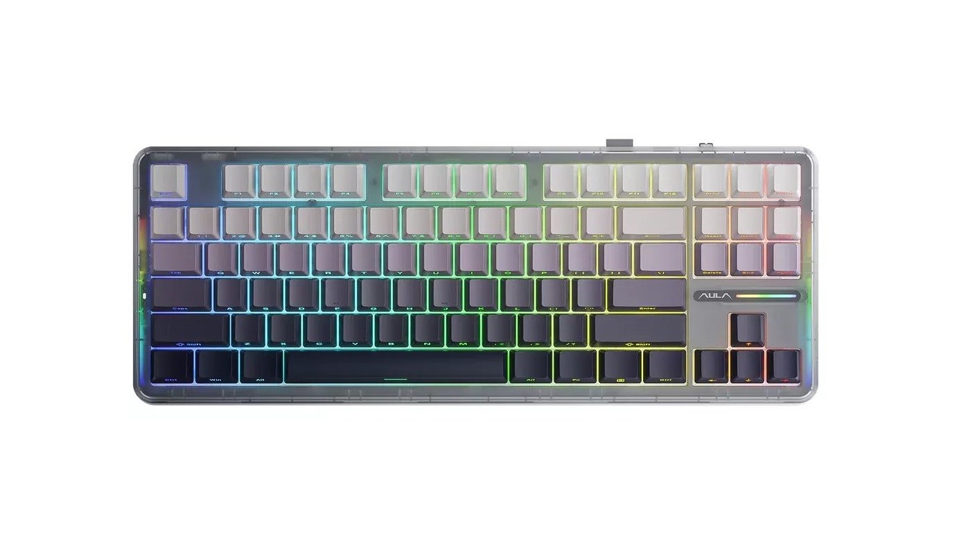 aula gasket f87 gradient grey spacecrystal rgb keyboard