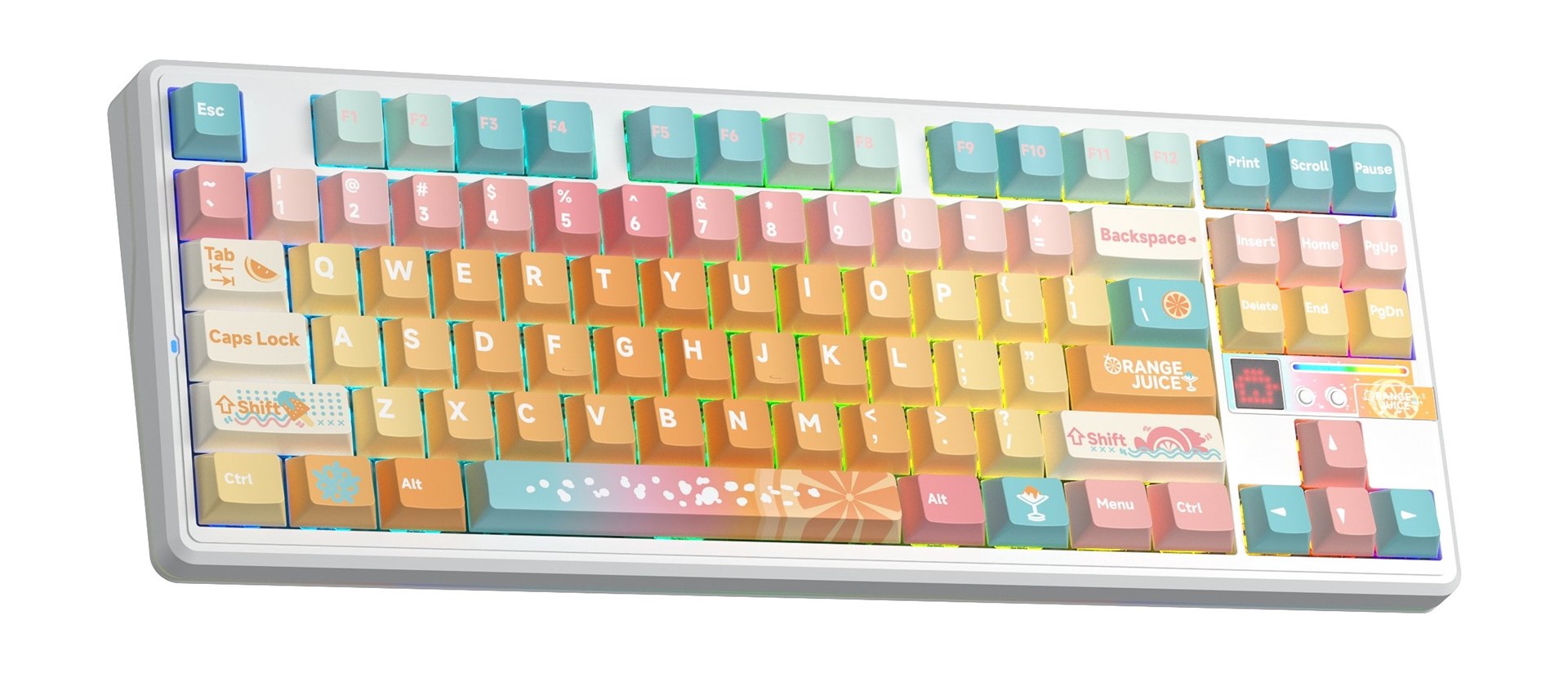 aula gasket f87 pro v2 orange soda kailh meteorite ice cream rgb keyboard 2