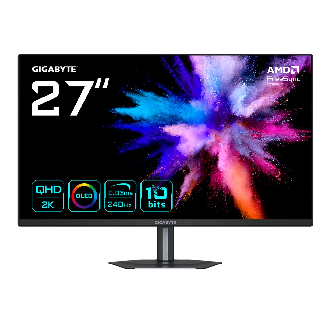 gigabyte go27q24 27 oled 2k qhd gaming monitor 2560 x 1440 240hz 0 03ms 400 cd mc2b2 freesync premium hdmi 2 0 displayport 1 4