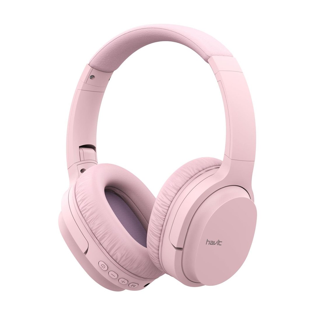 havit i62 wireless on ear headphones pink