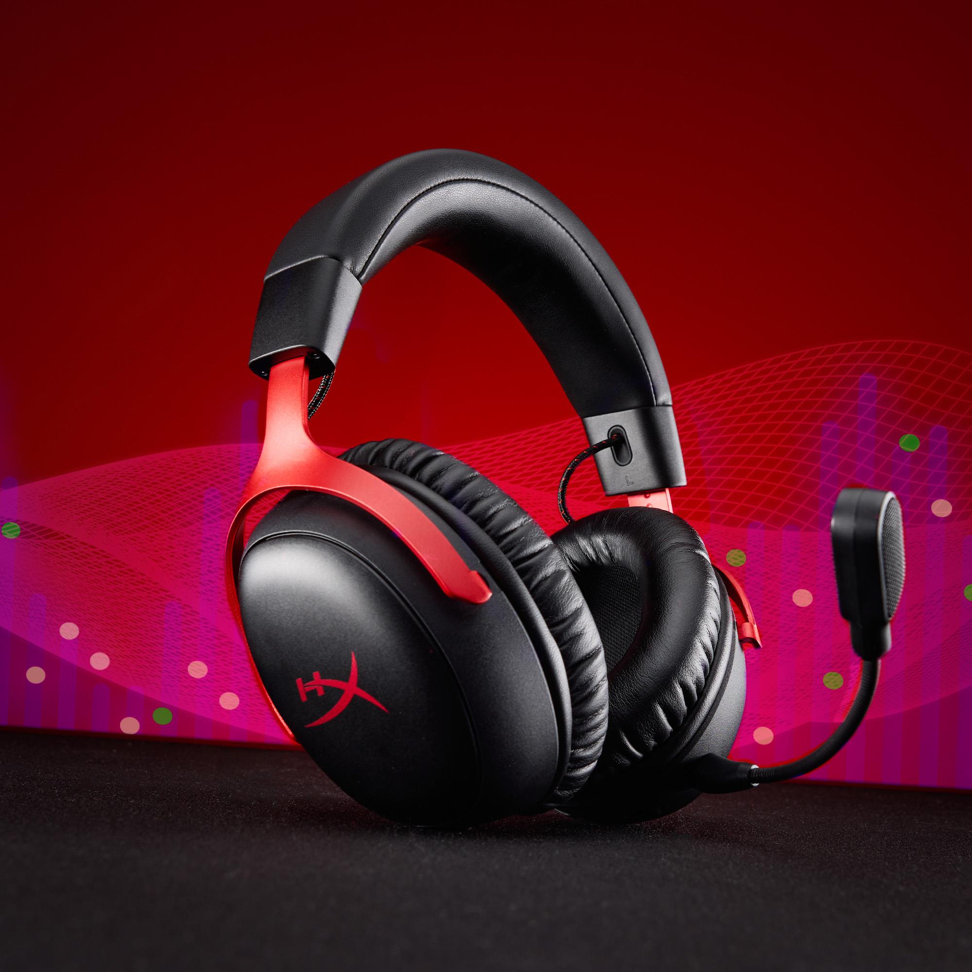 hyperx cloud iii s wireless gaming headset black red 2