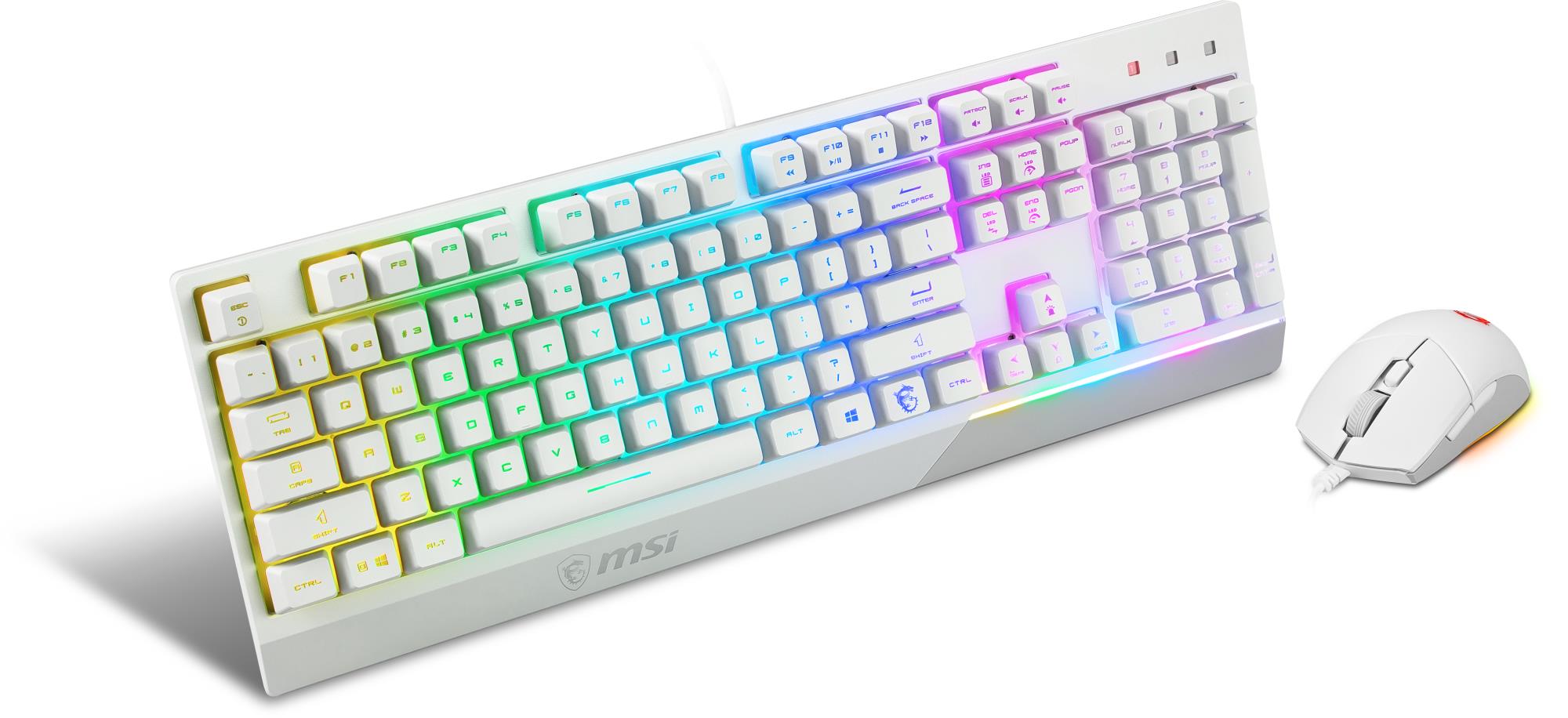 keyboard mouse vigor gk30 combo white us msi