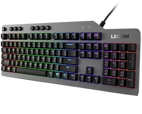lenovo legion k500 keyboard gaming usb qwerty us english black grey 2