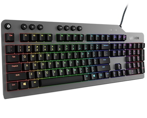 lenovo legion k500 keyboard gaming usb qwerty us english black grey 3