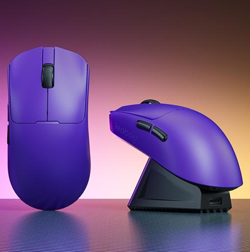 leobog gm3 purple mouse with charging dock 2