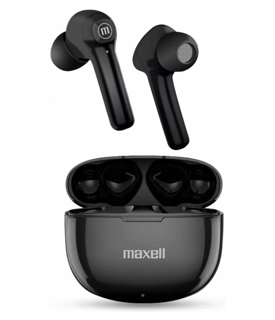 maxell dynamic wireless headphones with charging case bluetooth black