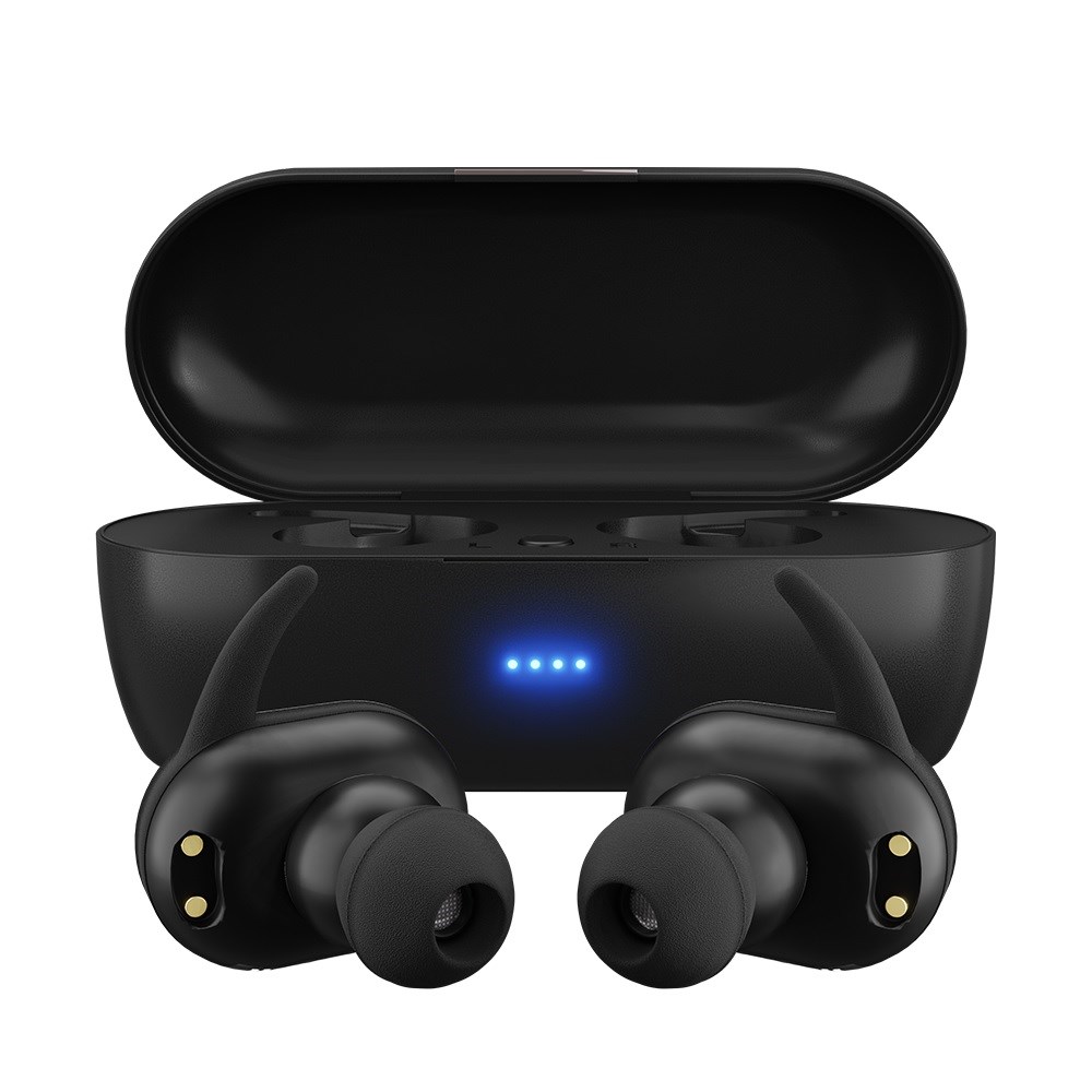 maxell mini duo wireless in ear headphones with charging case black