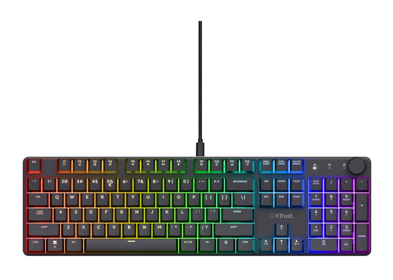 trust gxt 866 torix keyboard gaming usb qwerty us international black