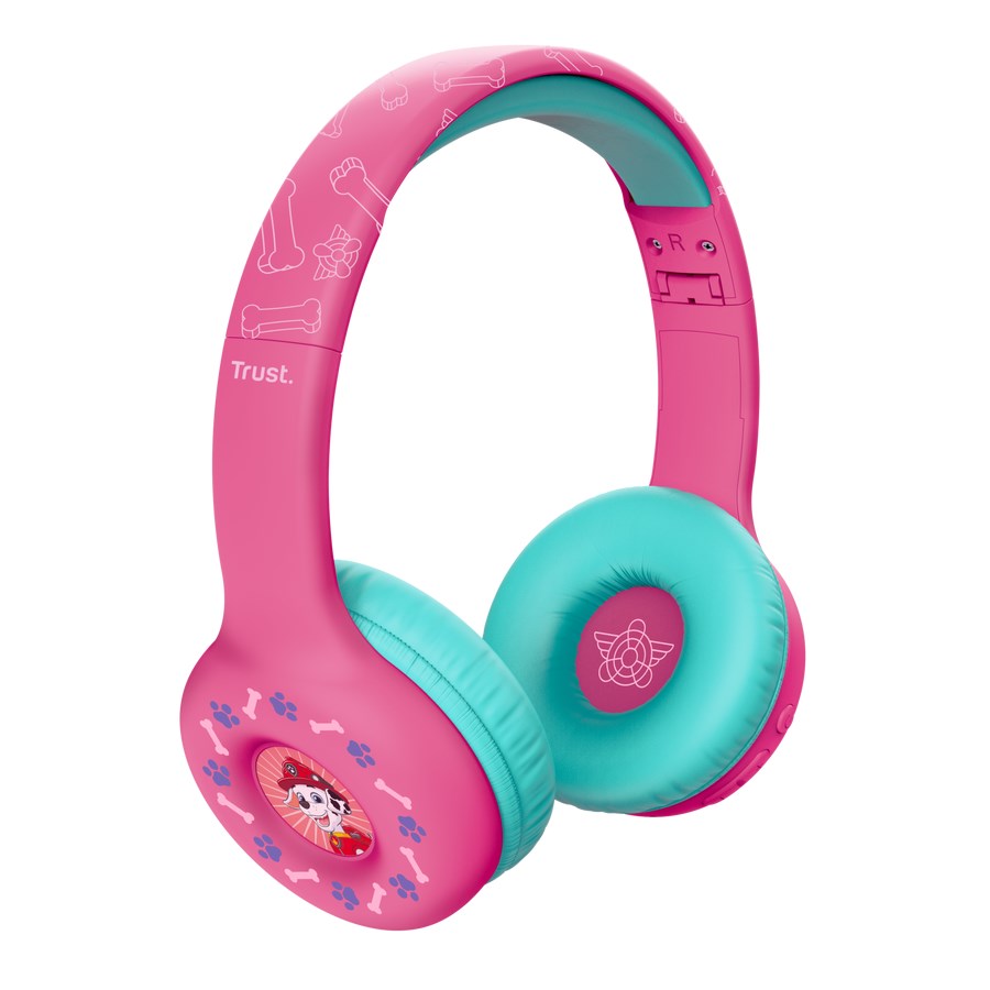 auriculares inalambricos para ninos trust nouna de paw patrol color rosa 2