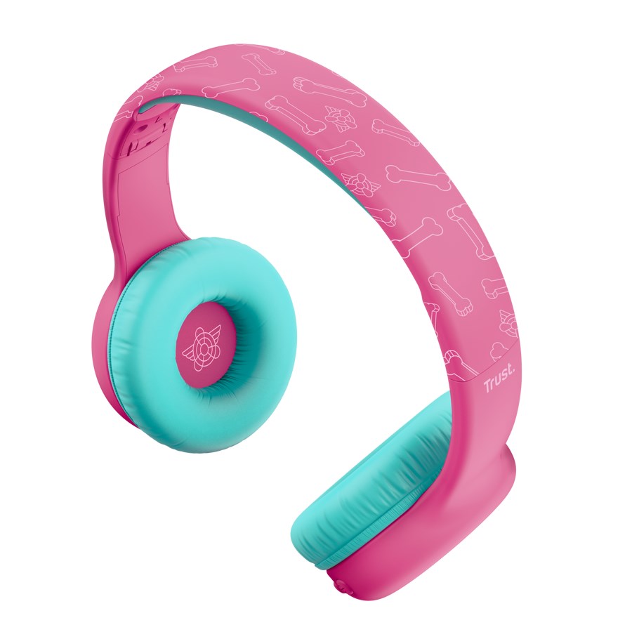 auriculares inalambricos para ninos trust nouna de paw patrol color rosa 3