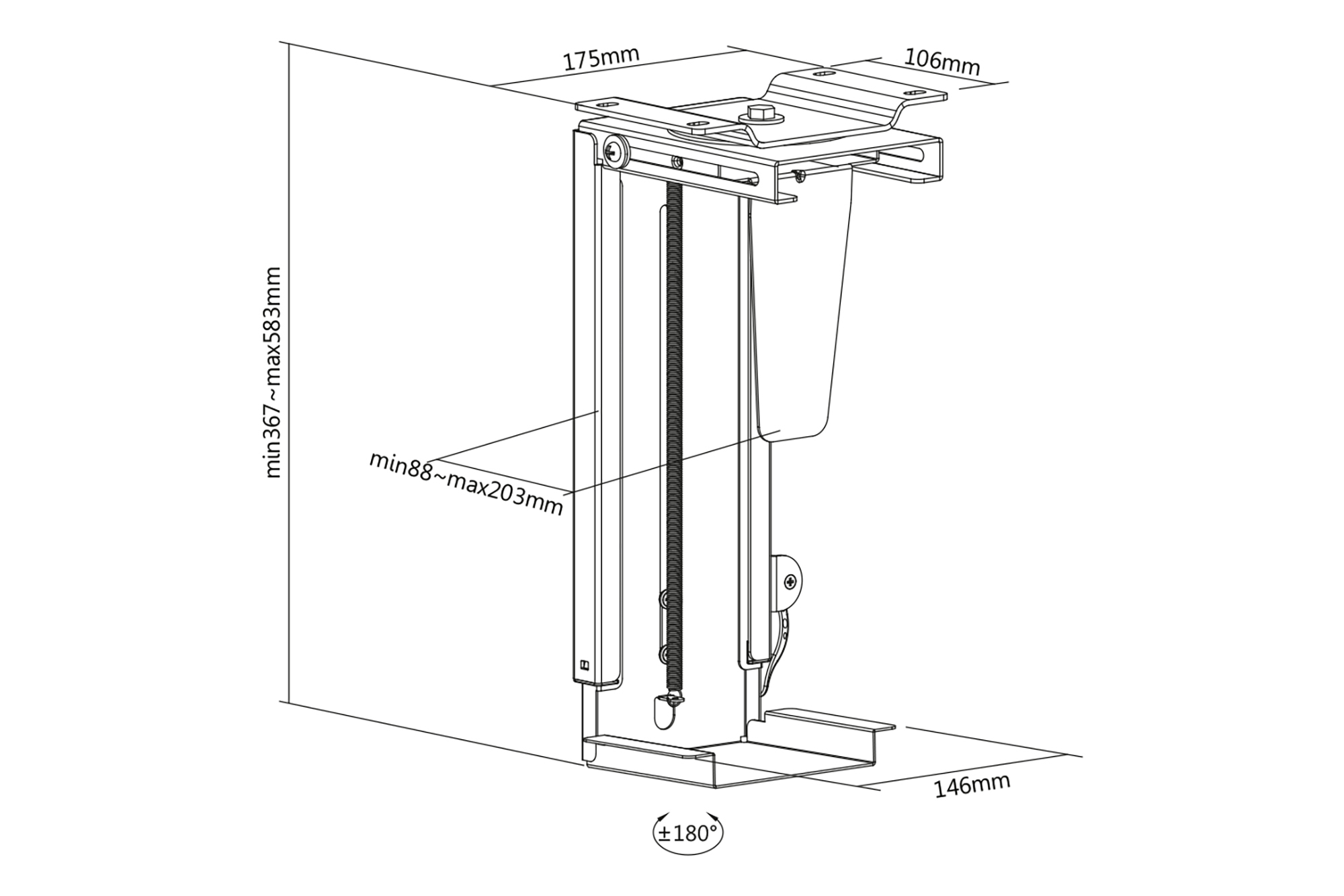 digitus pc table mount da 90411 3