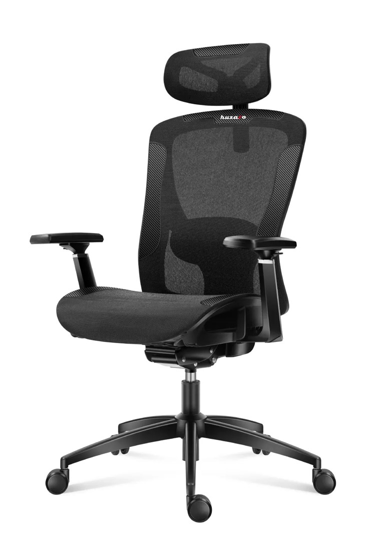 huzaro combat 7 3 black mesh gaming chair 2