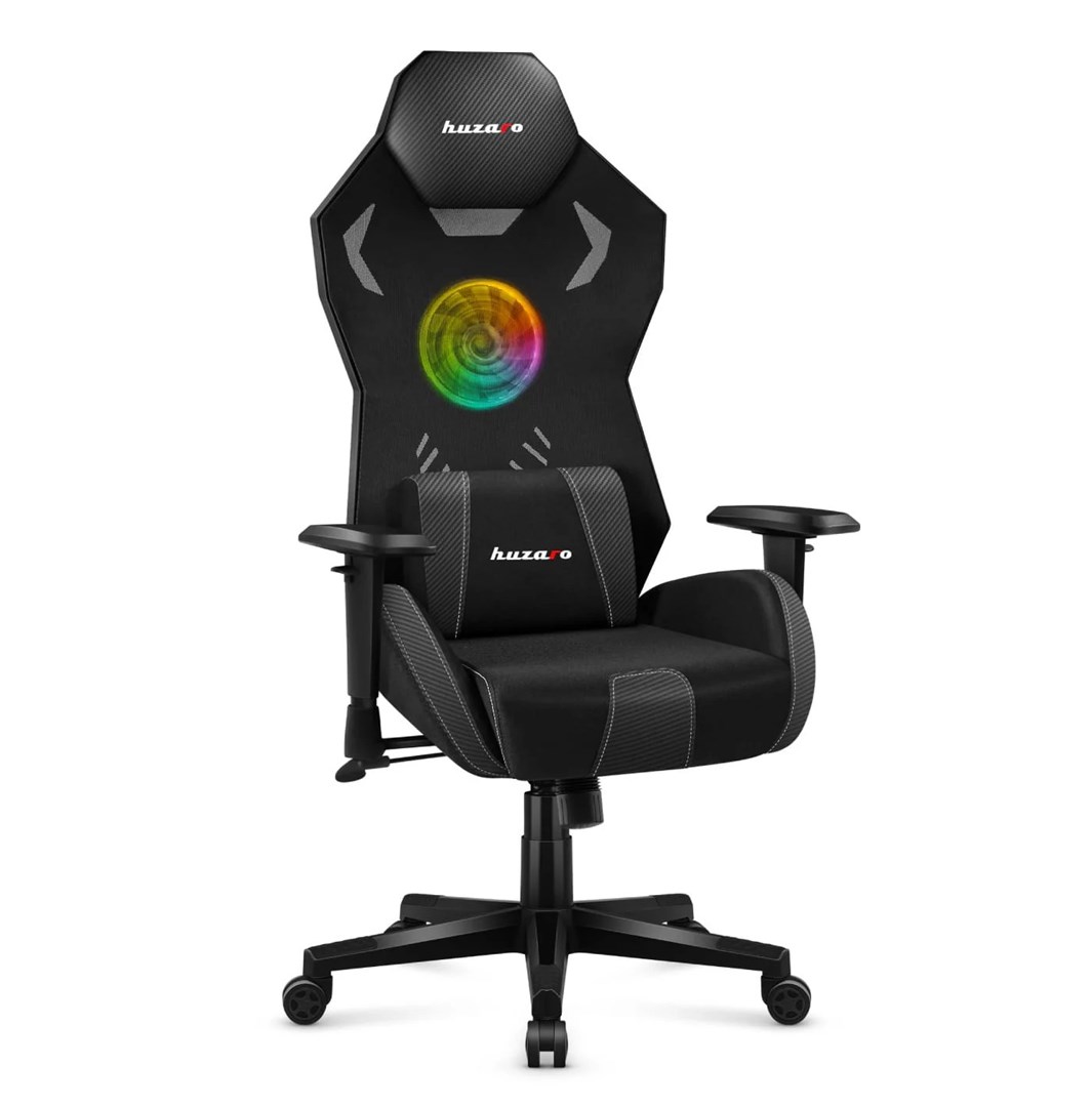 huzaro combat 7 6 rgb black gaming chair with fan 3