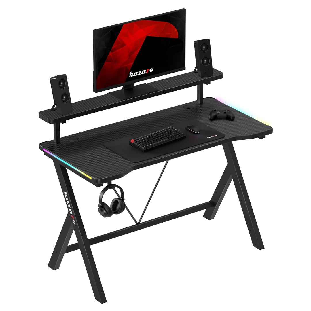 huzaro hero 1 9 rgb gaming desk black 3
