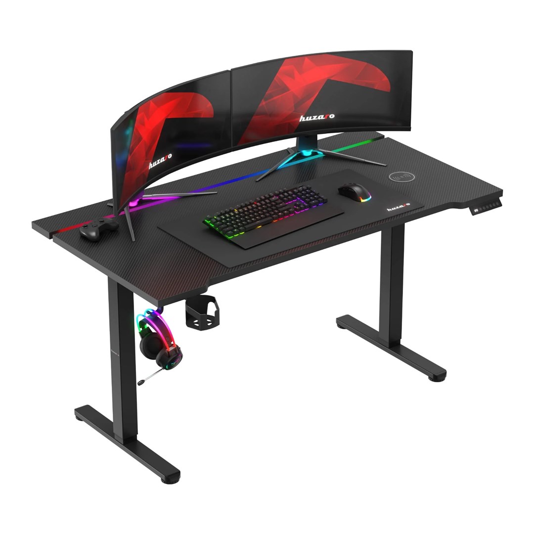 huzaro hero 8 7 rgb electric gaming desk black 2