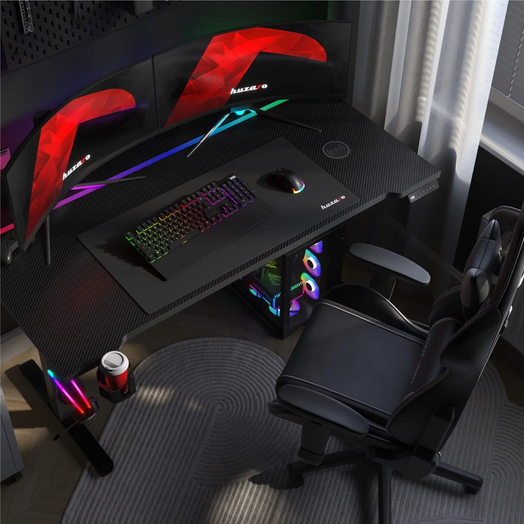 huzaro hero 8 7 rgb electric gaming desk black 3