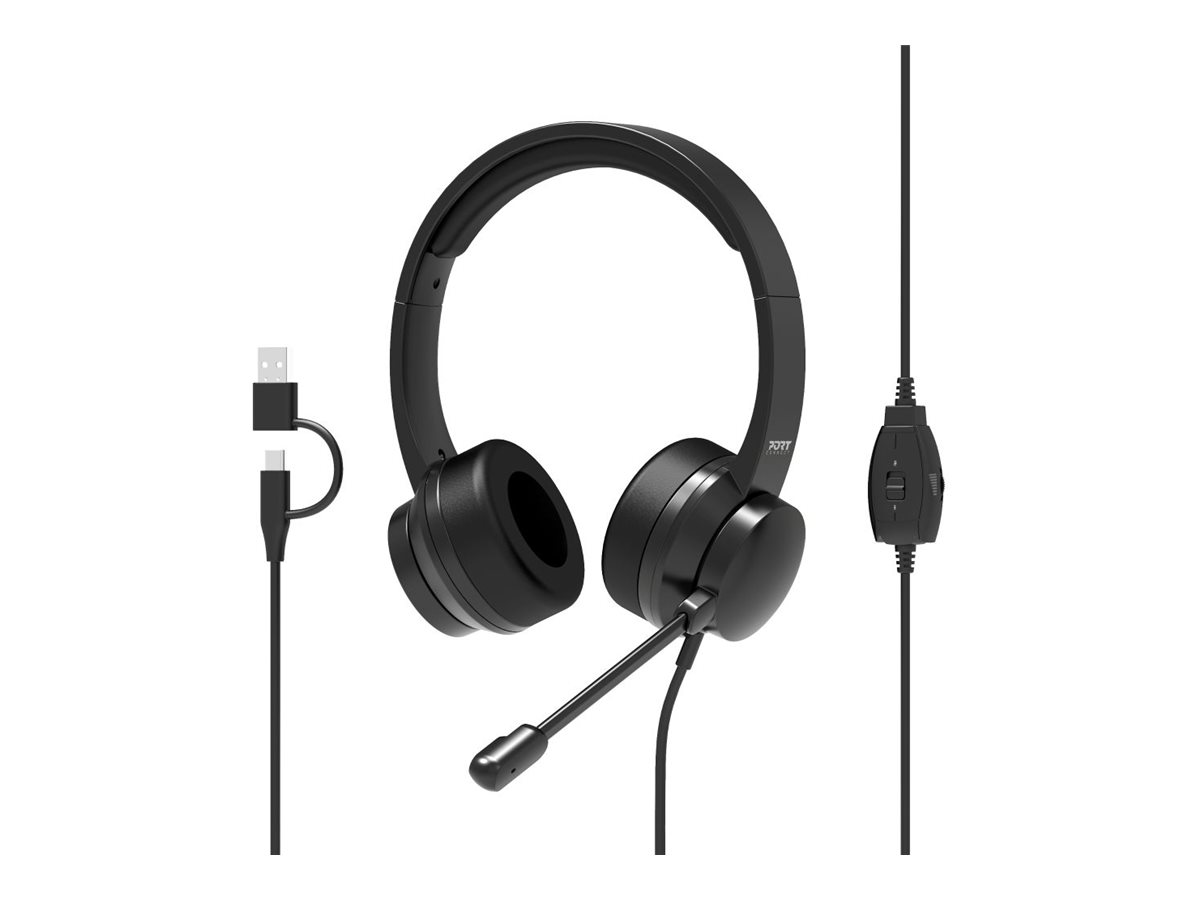 port connect usb comfortable stereo office microphone headset