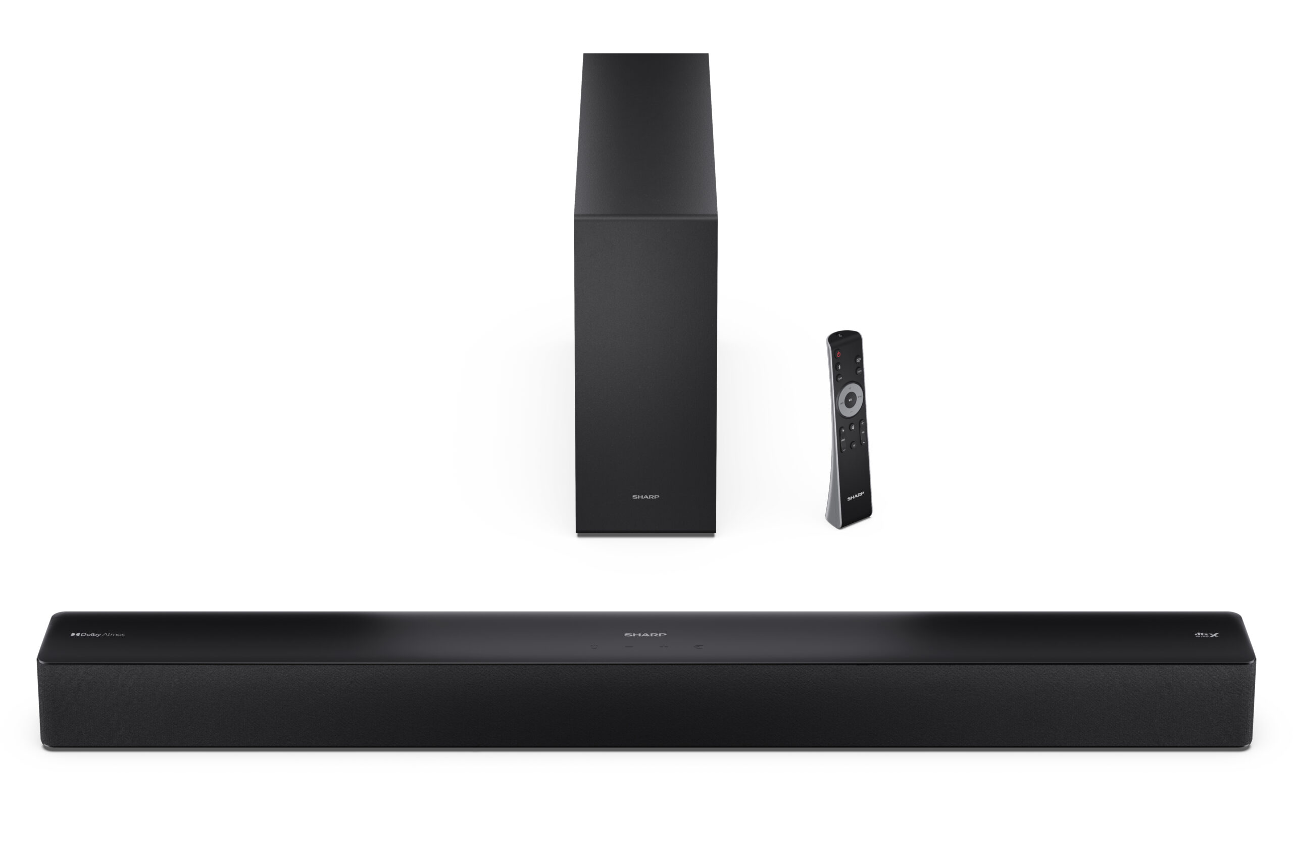 sharp 2 1 dolby atmos dts virtualx soundbar with slim wireless subwoofer ht sbw310 2