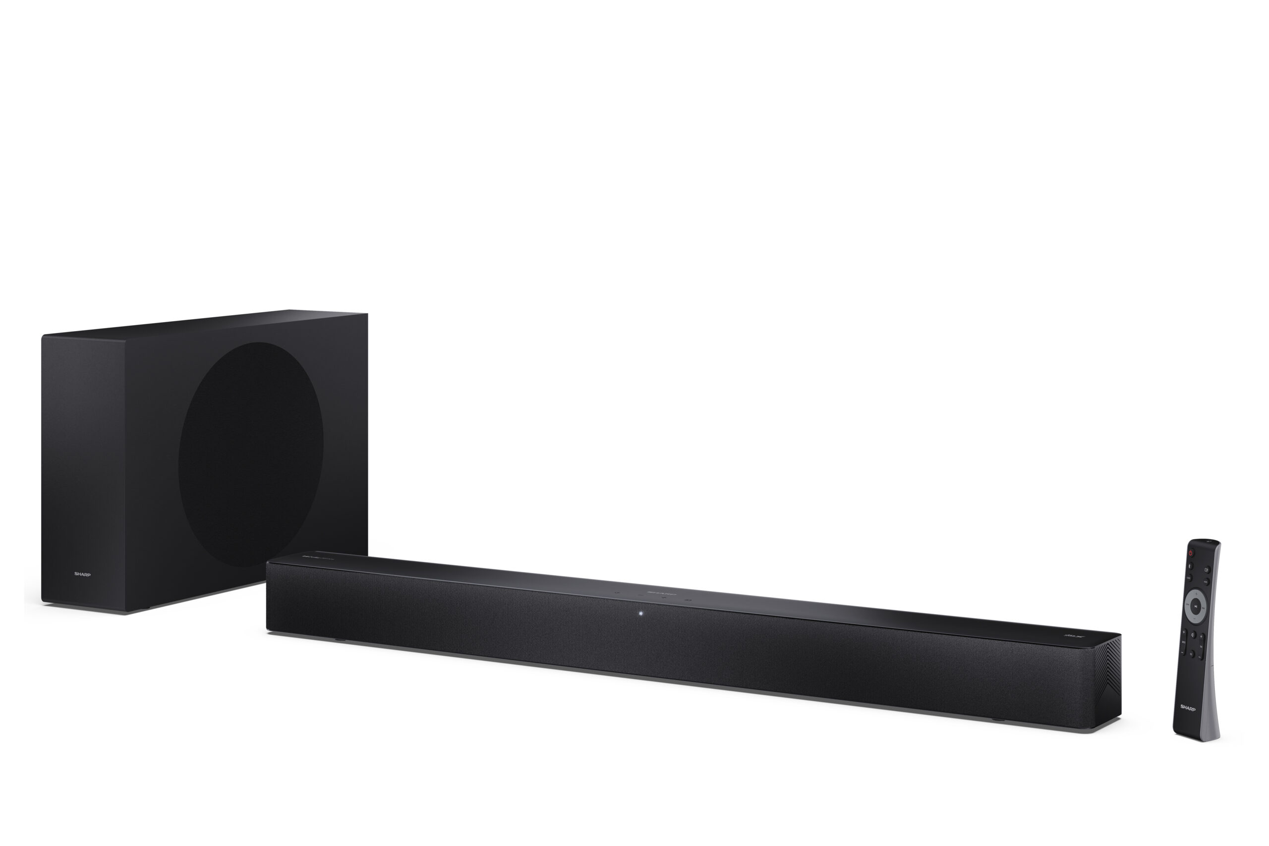 sharp 2 1 dolby atmos dts virtualx soundbar with slim wireless subwoofer ht sbw310 3