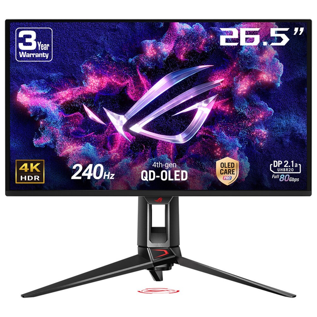 asus rog swift oled pg27ucdm computer monitor 67 3 cm 26 5 3840 x 2160 pixels 4k ultra hd qd oled black